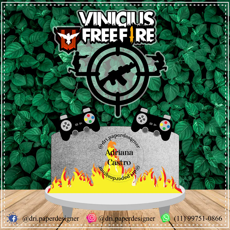 Arquivo de Corte Topo de Bolo Free Fire 1 1