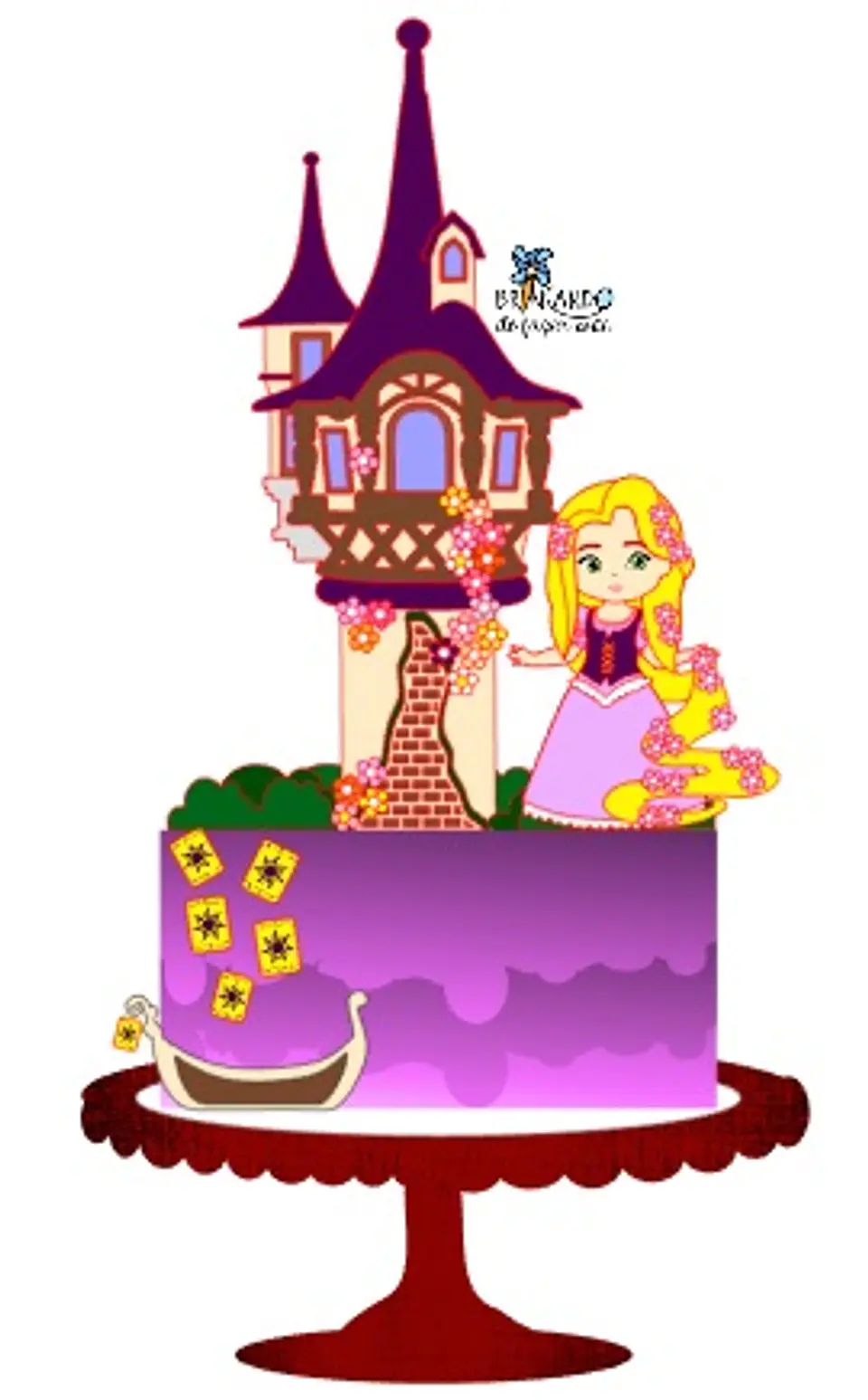 Arquivo de Corte Topo de Bolo Enrolados Rapunzel 14 1