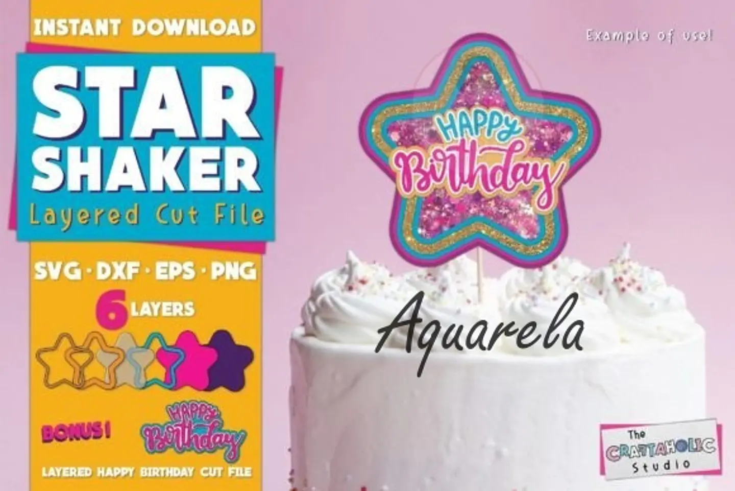 Arquivo de Corte Topo de Bolo Estrelas 5 1
