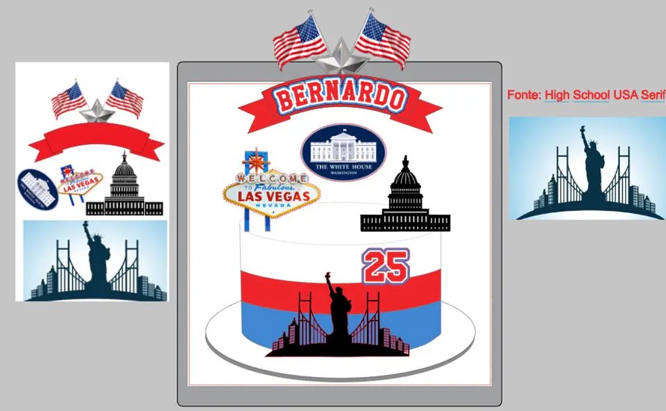 Arquivo de Corte Topo de Bolo Estados Unidos 1 1