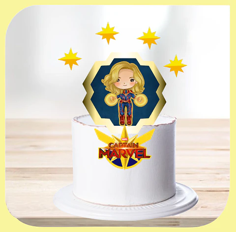 Arquivo de Corte Topo de Bolo Capitã Marvel 7