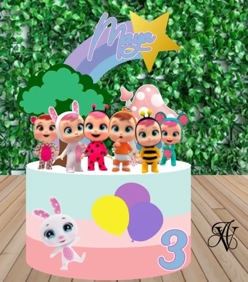 Arquivo de Corte Topo de Bolo Cry Babies 2 1