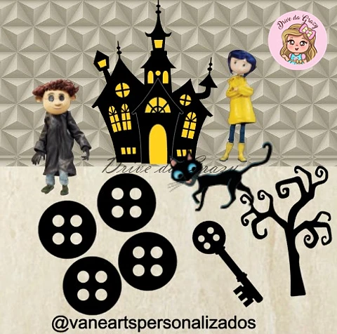 Arquivo de Corte Topo de Bolo Coraline 1