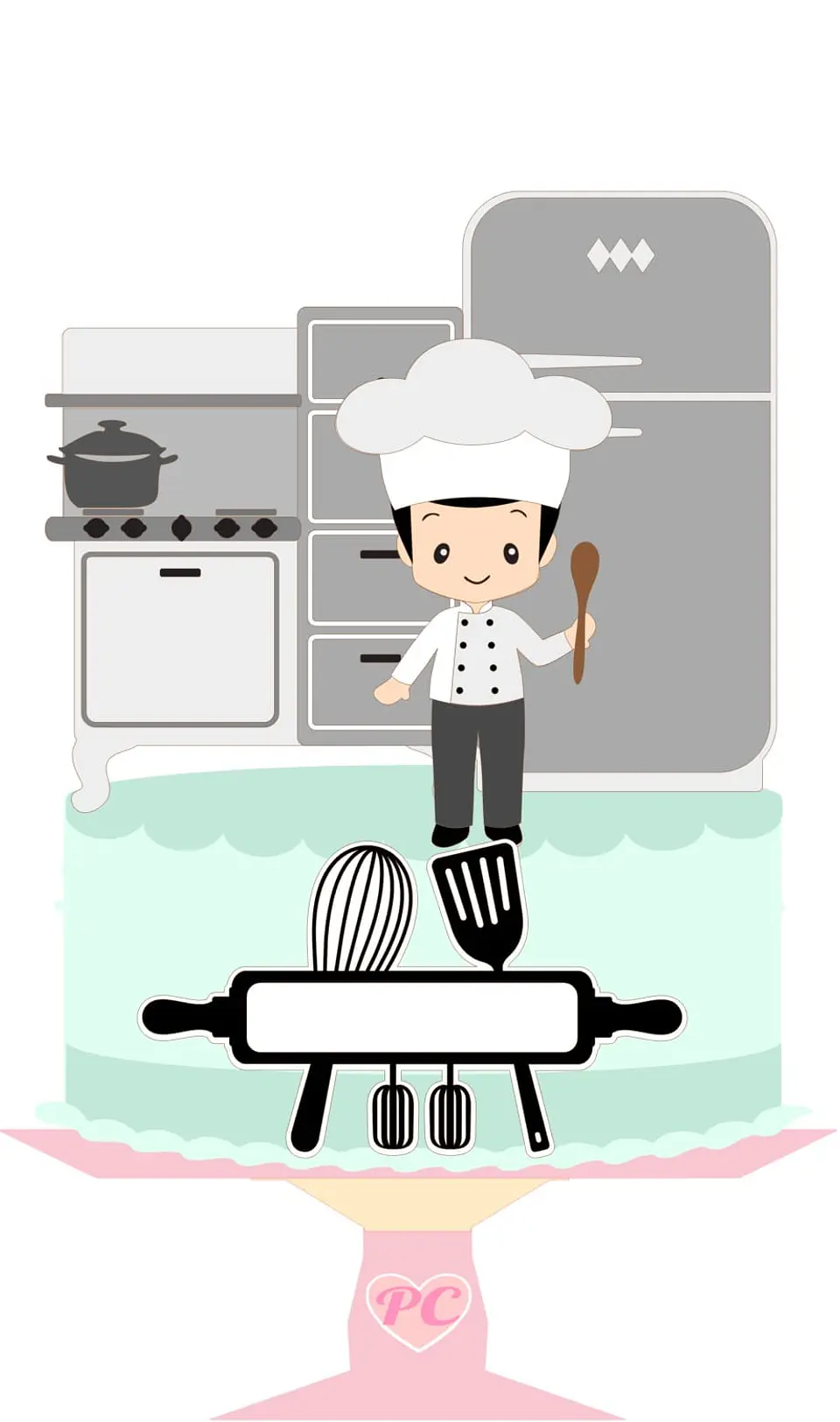 Arquivo de Corte Topo de Bolo Chefe de Cozinha 8 1