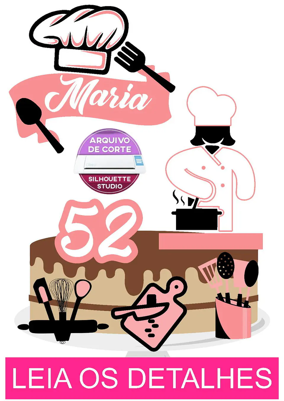 Arquivo de Corte Topo de Bolo Chefe de Cozinha 4 1