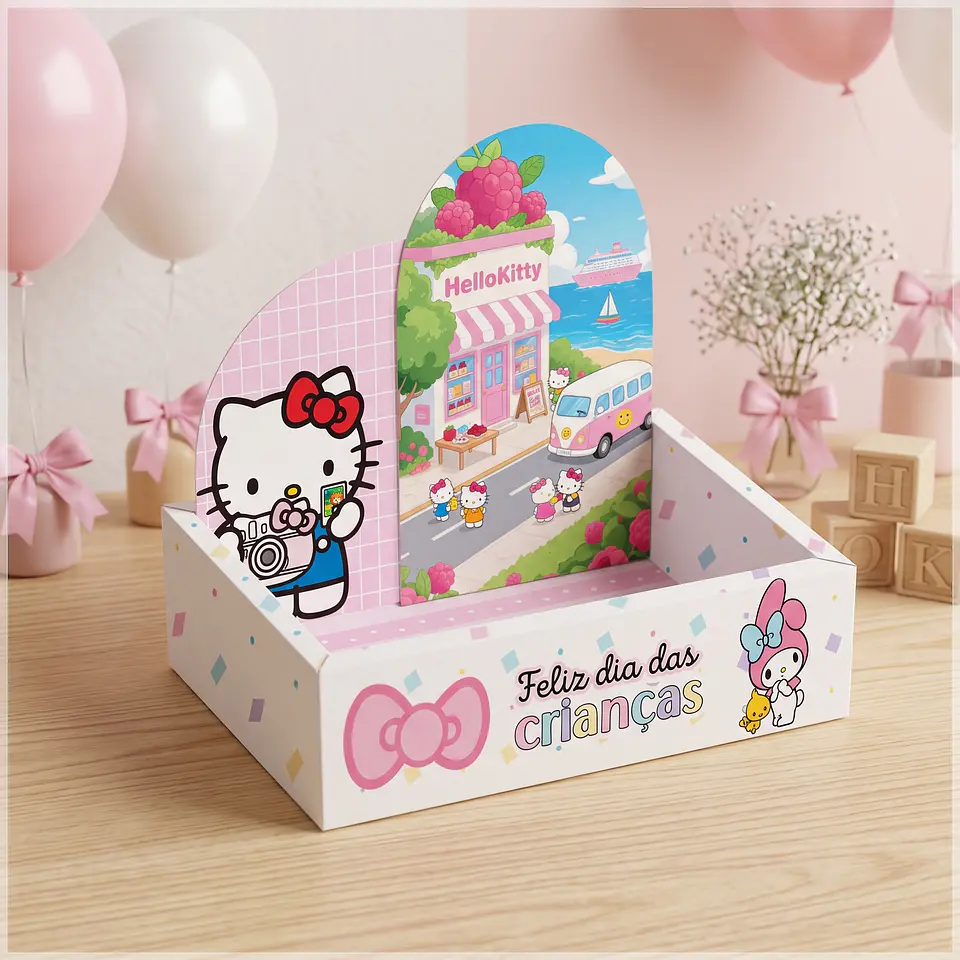 Arquivo de Corte - Caixa Cenario Hello Kitty 1