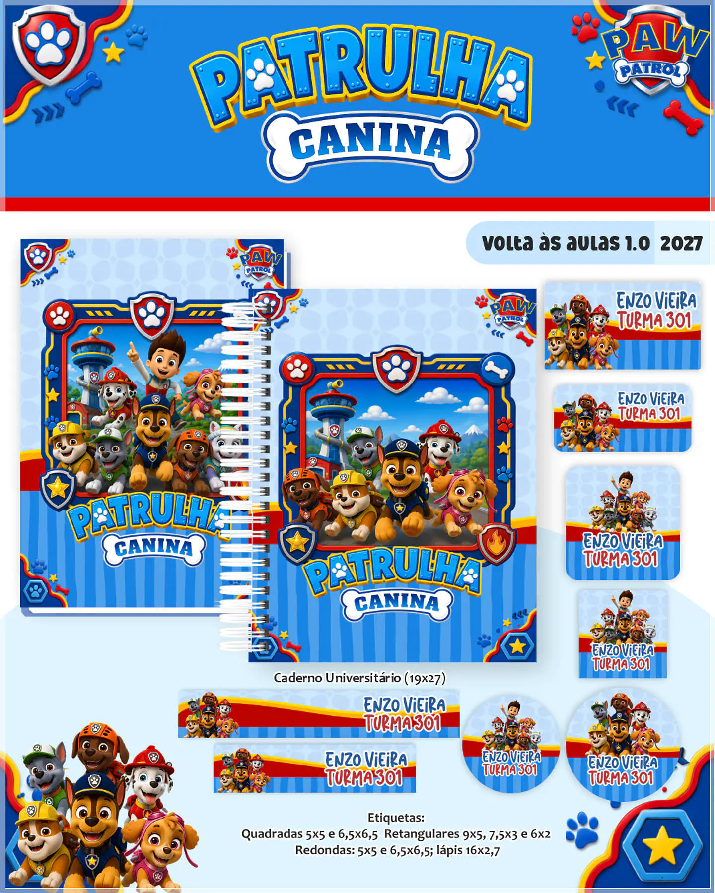 Encadernação - Coleção Escolar 1.0 Patrulha Canina 1