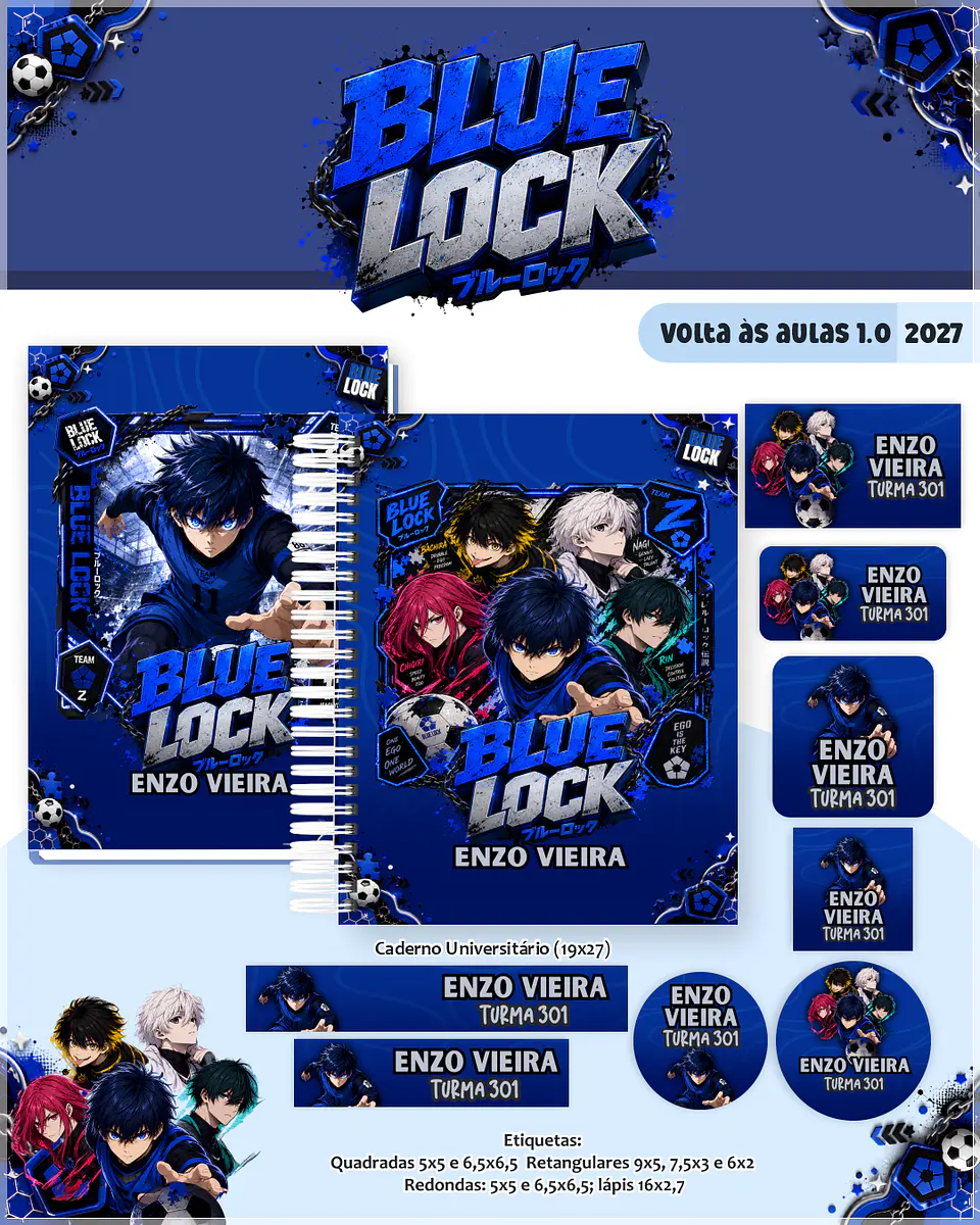 Encadernação - Coleção Escolar 1.0 Blue Lock 1