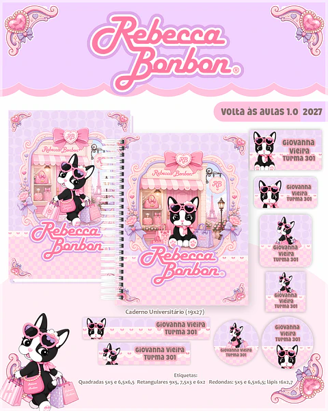 Encadernação - Coleção Escolar 1.0 Rebecca Bonbon 3D