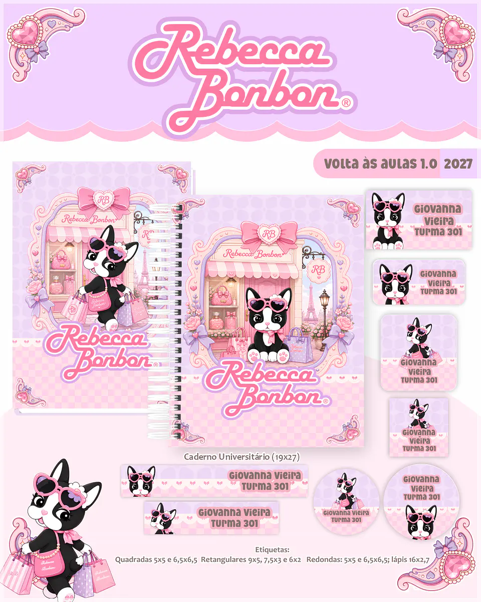 Encadernação - Coleção Escolar 1.0 Rebecca Bonbon 3D 1
