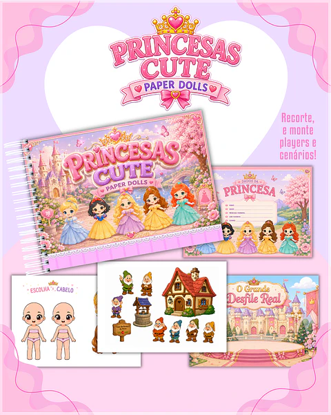 Encadernação - Paper Dolls Princesas Cute