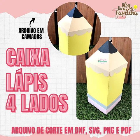Arquivo de Corte Caixas Lápis Dia dos Professores 1