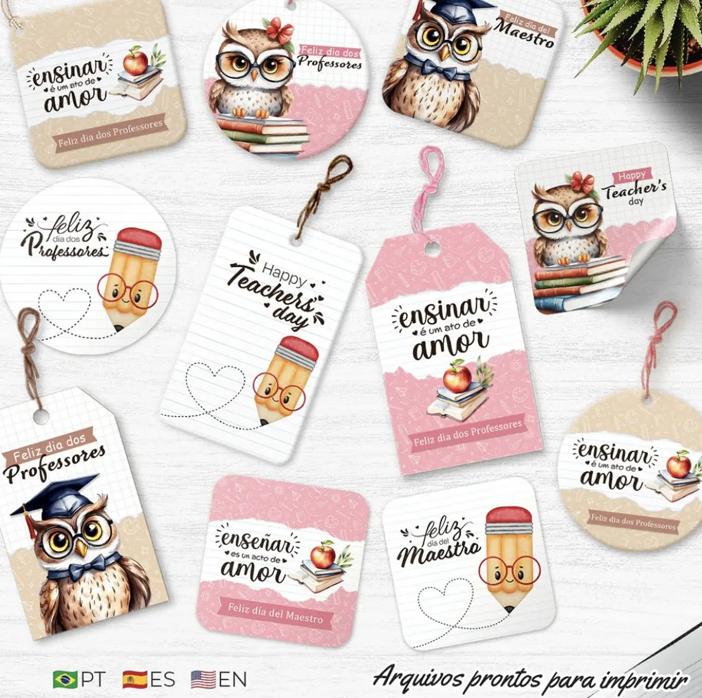 Arquivo de Corte Cards - Tags Dia dos Professores 3 1