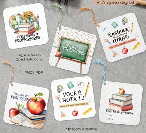 Arquivo de Corte Cards - Tags Dia dos Professores 1