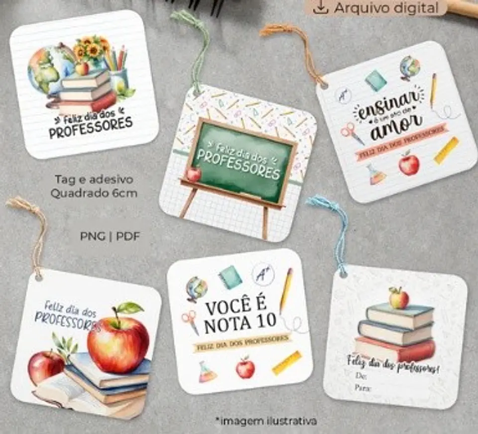 Arquivo de Corte Cards - Tags Dia dos Professores 1 1