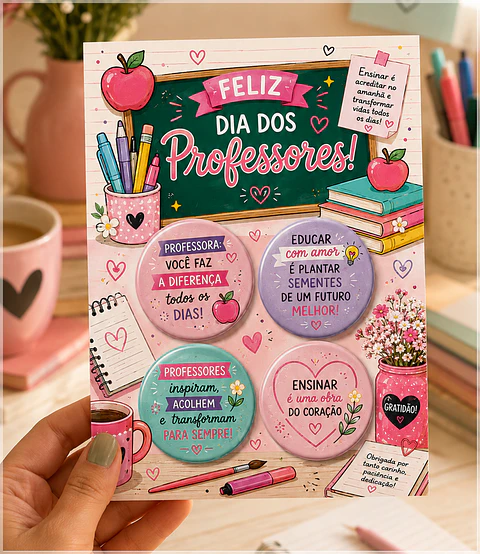Arquivo de Corte Bottons Dia dos Professores Professora 5