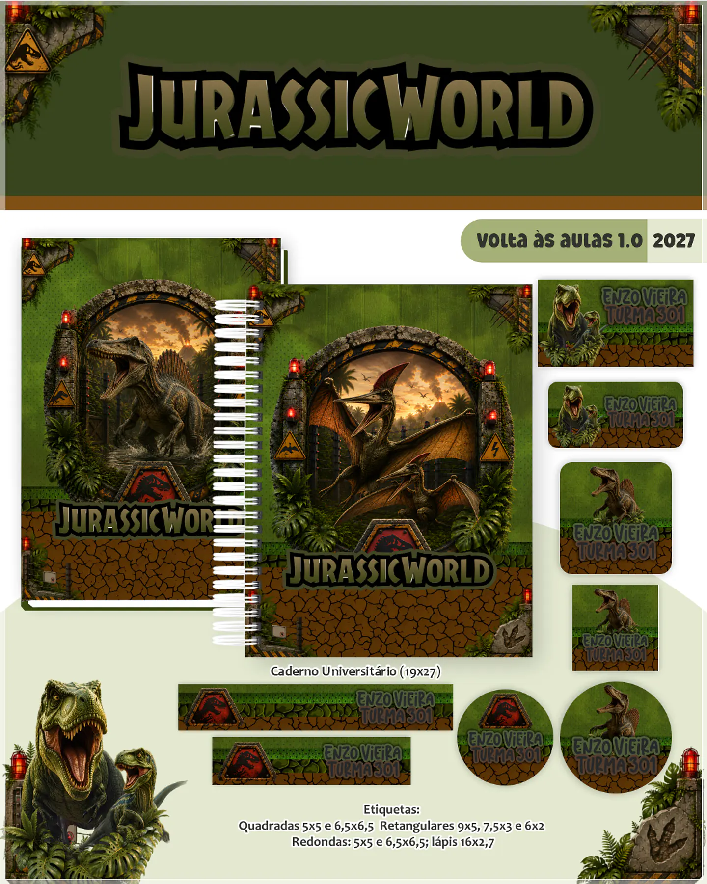 Encadernação - Coleção Escolar 1.0 Jurassic World 1