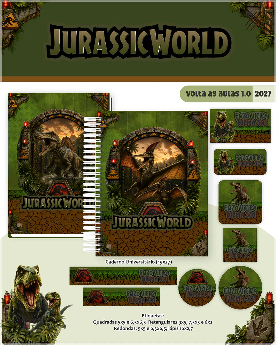 Encadernação - Coleção Escolar 1.0 Jurassic World 1
