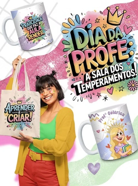 Sublimação Kit Combo Professoras Perfil Comportamental Dia dos Professores 1