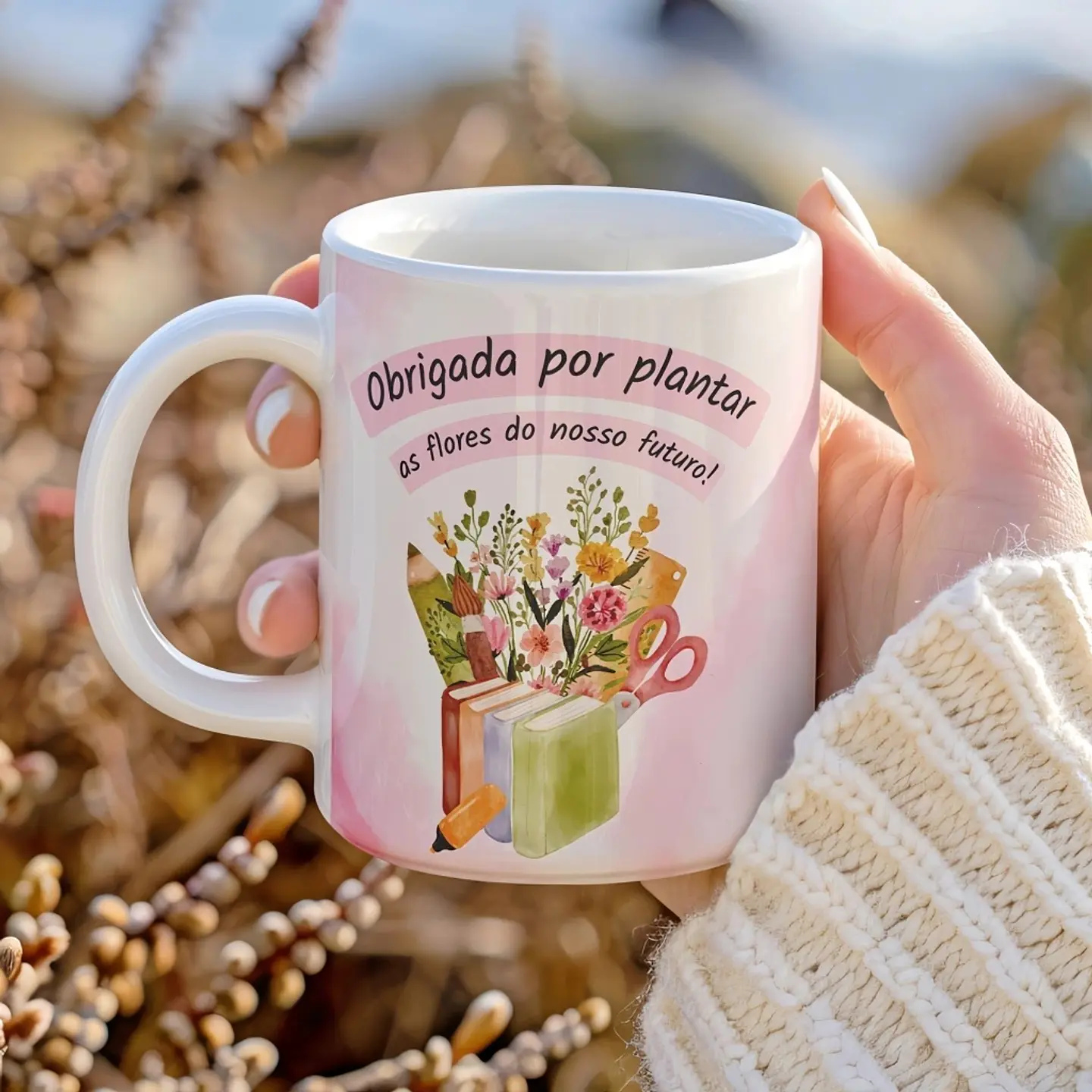 Sublimação Caneca Obrigado Por Plantar As Flores do Nosso Futuro Dia dos Professores 7 1
