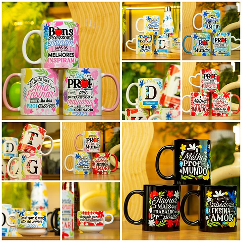Sublimação Combo Canecas Coleção - Floral Dia dos Professores 3