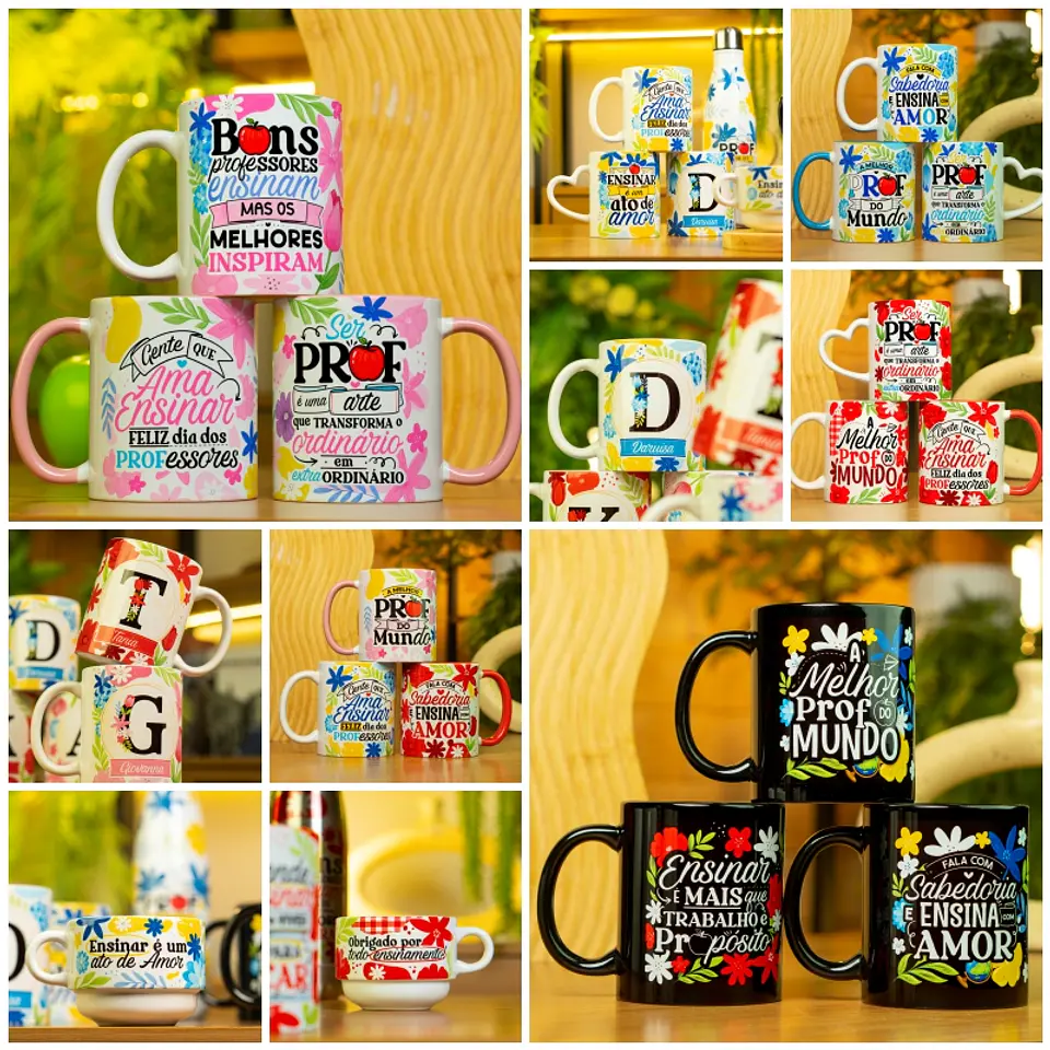 Sublimação Combo Canecas Coleção - Floral Dia dos Professores 3 1