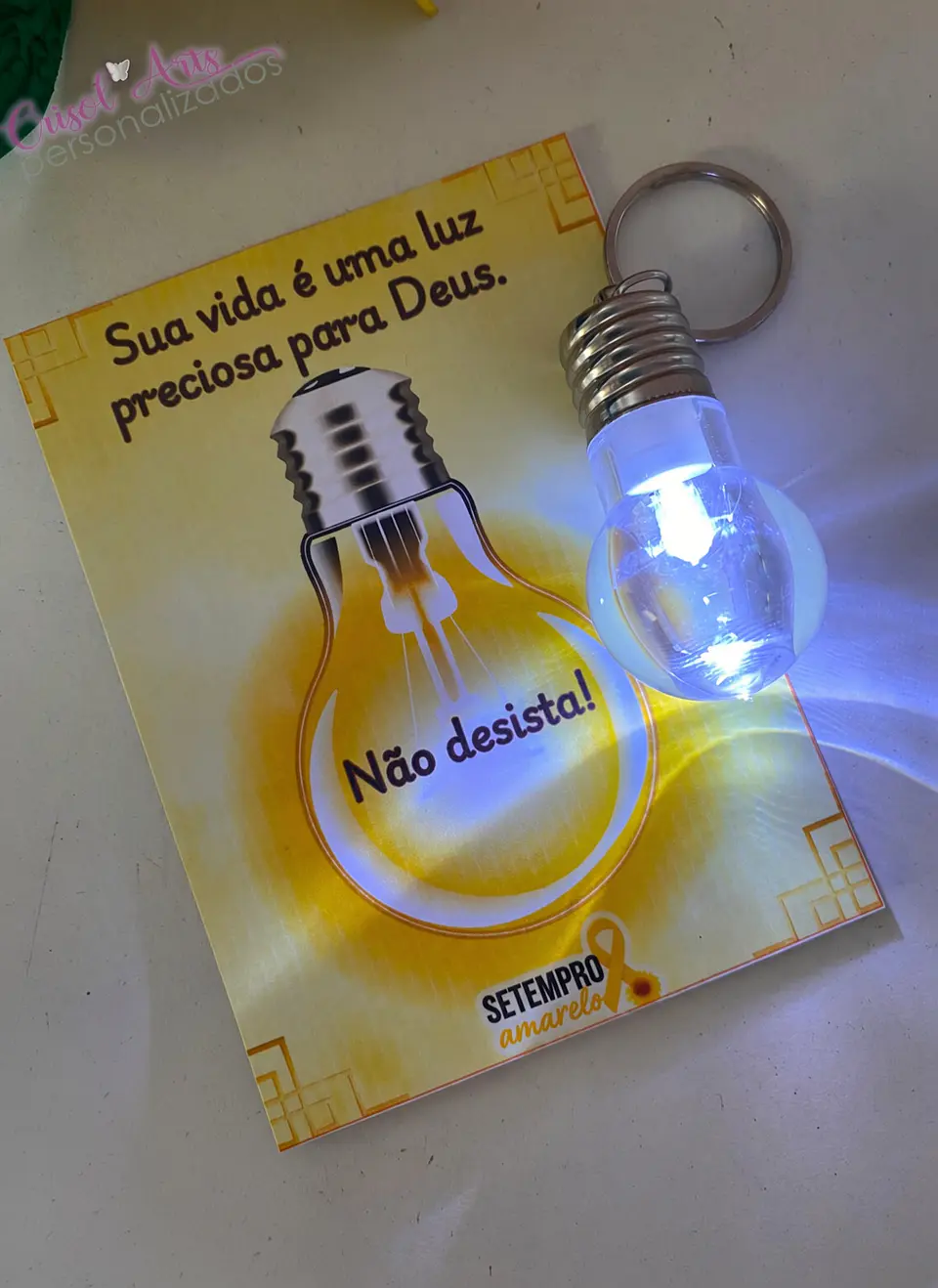 Arquivo de Corte Card Chaveiro Lâmpada Setembro Amarelo 2 1