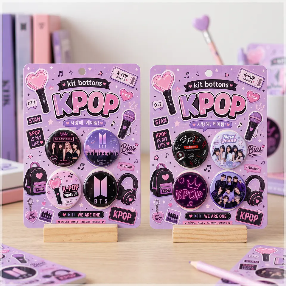 Arquivo de Corte Bottons K-Pop BTS Black Pink Stray Kids New Jeans 41 1