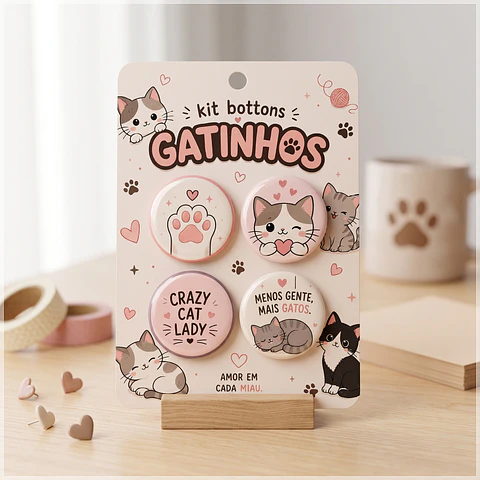 Arquivo de Corte Bottons Gatinhos 39