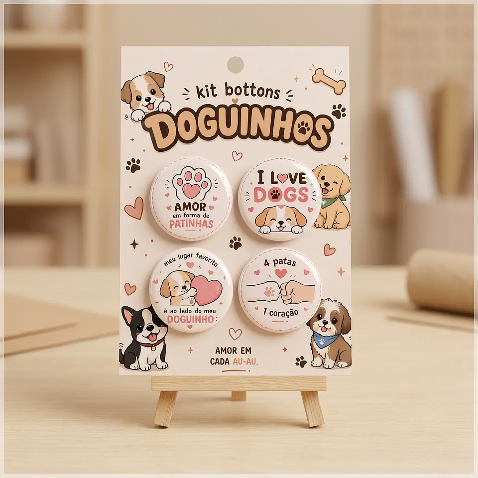 Arquivo de Corte Bottons Cachorrinhos Doguinhos 38 1