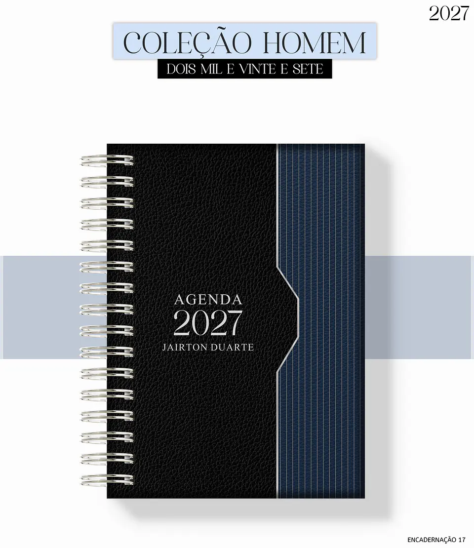 Encadernação - Agenda Masc Black Blue 1