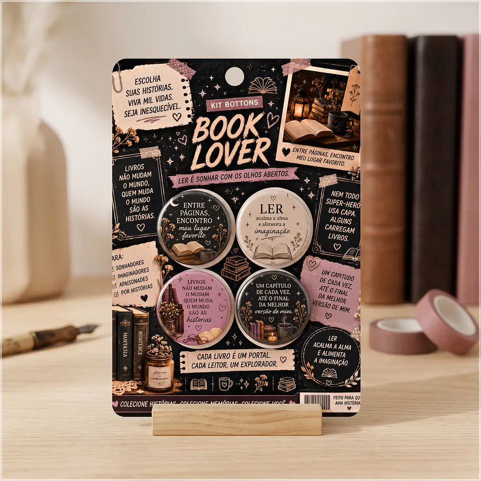 Arquivo de Corte Bottons Leitura Livros Book Lovers 45 1