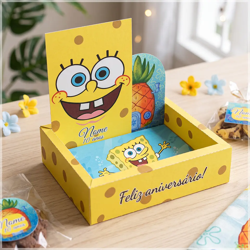 Arquivo de Corte - Caixa Cenario Bob Esponja 1