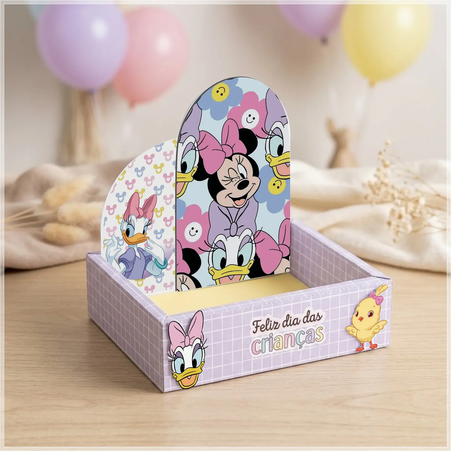 Arquivo de Corte - Caixa Cenario Minnie e Margarida 1