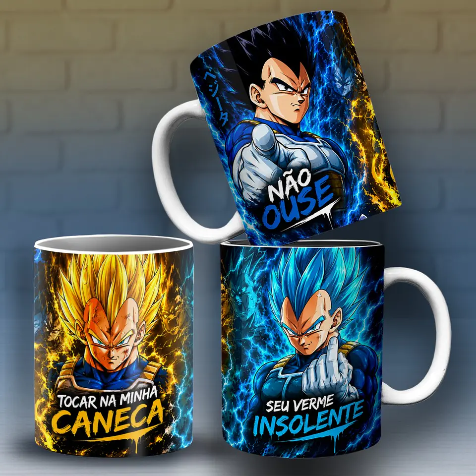 Sublimação - Caneca Dragon Ball Vegeta Seu Verme Insolente 1