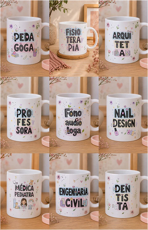 Sublimação - Canecas Profissoes Artes Que Encantam