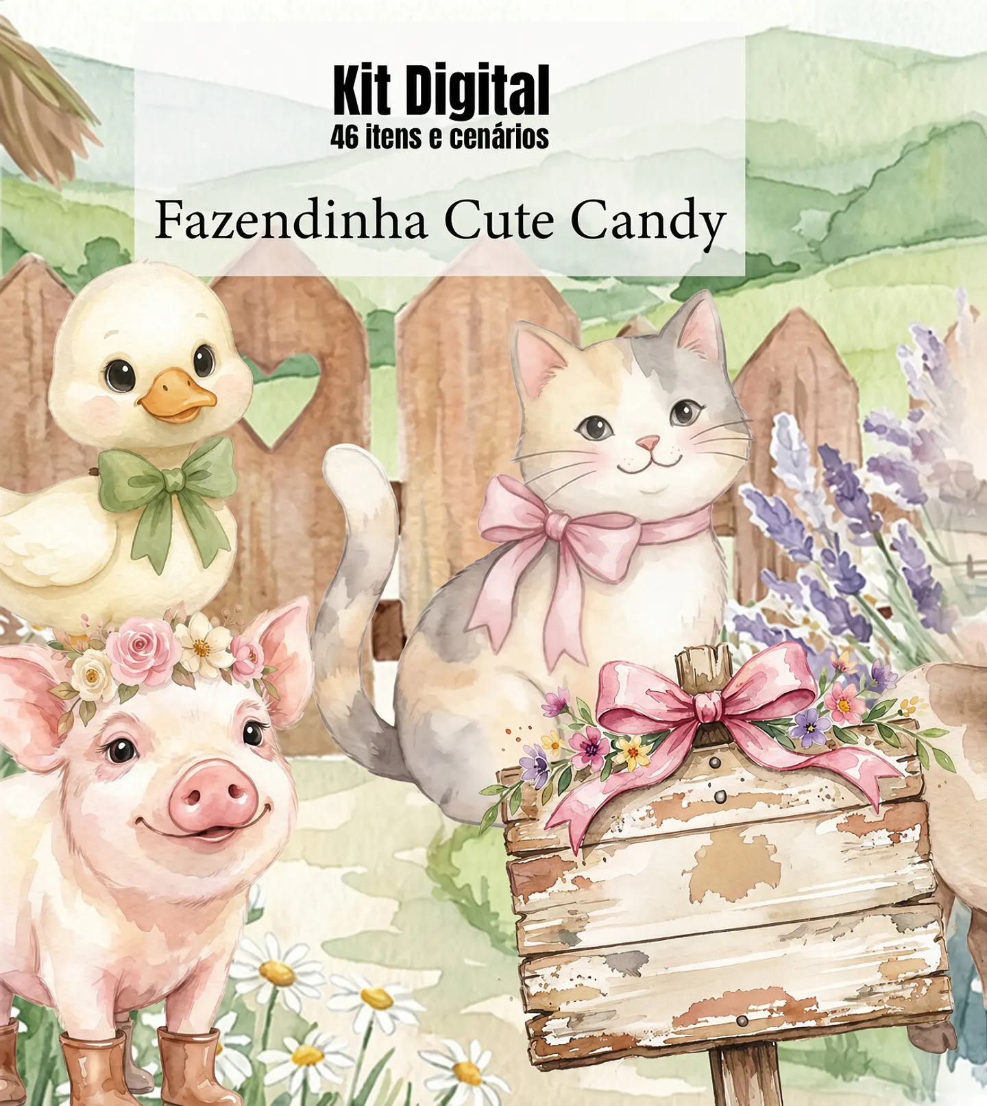 Kit Digital Fazendinha Cute Candy 253 1