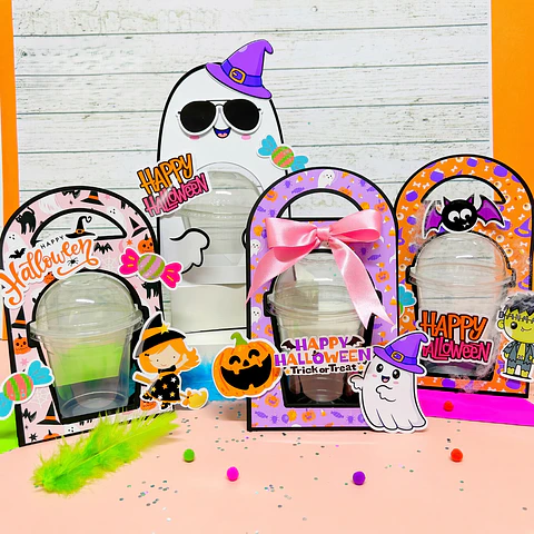 Arquivo de Corte Porta Copo Bolha Halloween 3