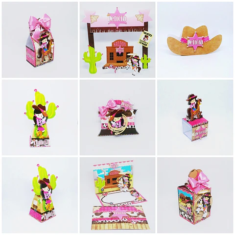 Arquivo de Corte Kit Festa Boiadeira Cowgirl Country Menina 7