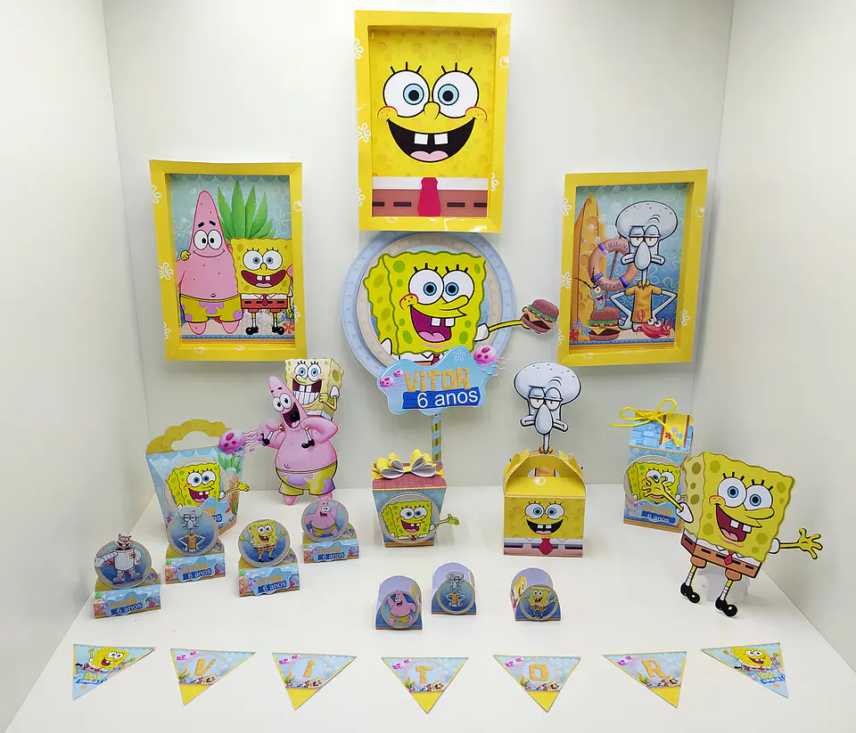 Arquivo de Corte Kit Festa Bob Esponja 10 1