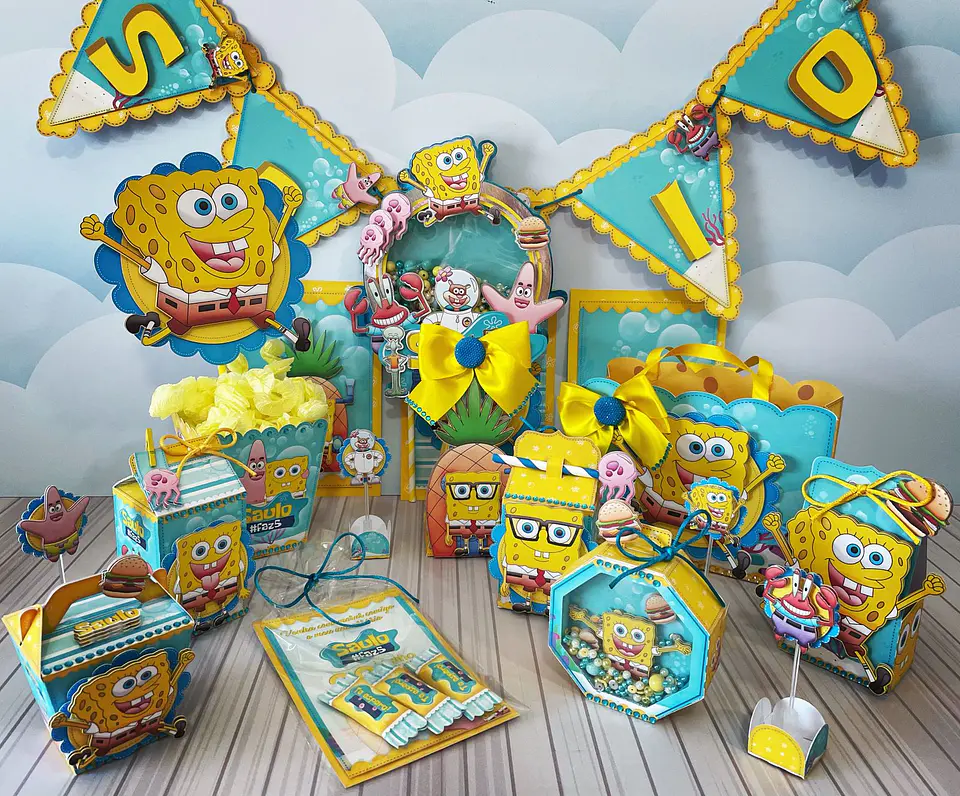 Arquivo de Corte Kit Festa Bob Esponja 3 1