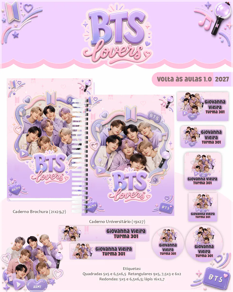 Encadernação - Coleção Escolar 1.0 Bts Lovers 1