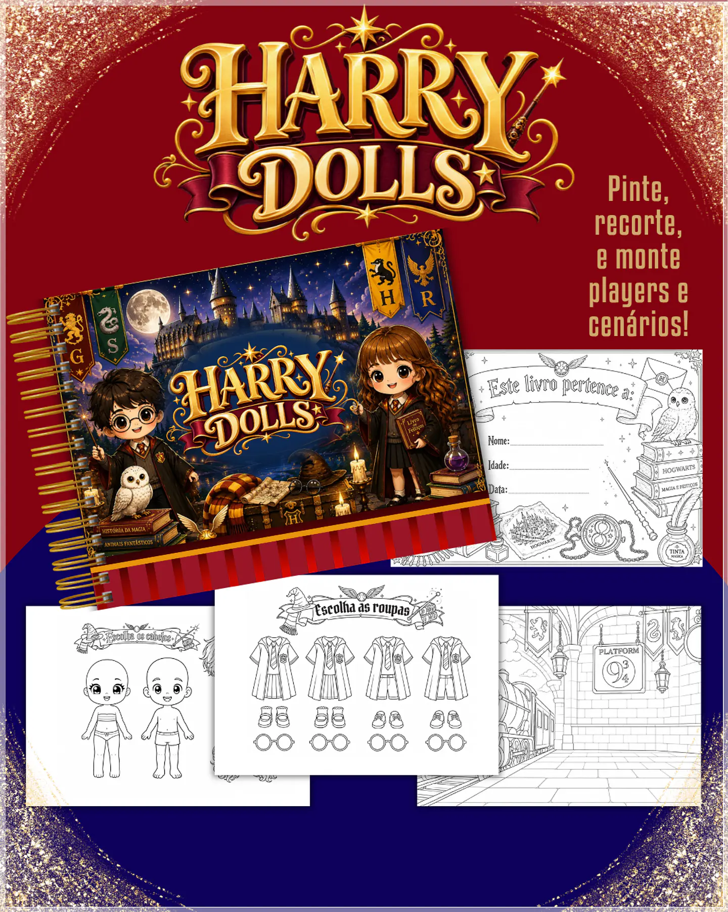 Encadernação - Paper Dolls colorir Harry Potter 1