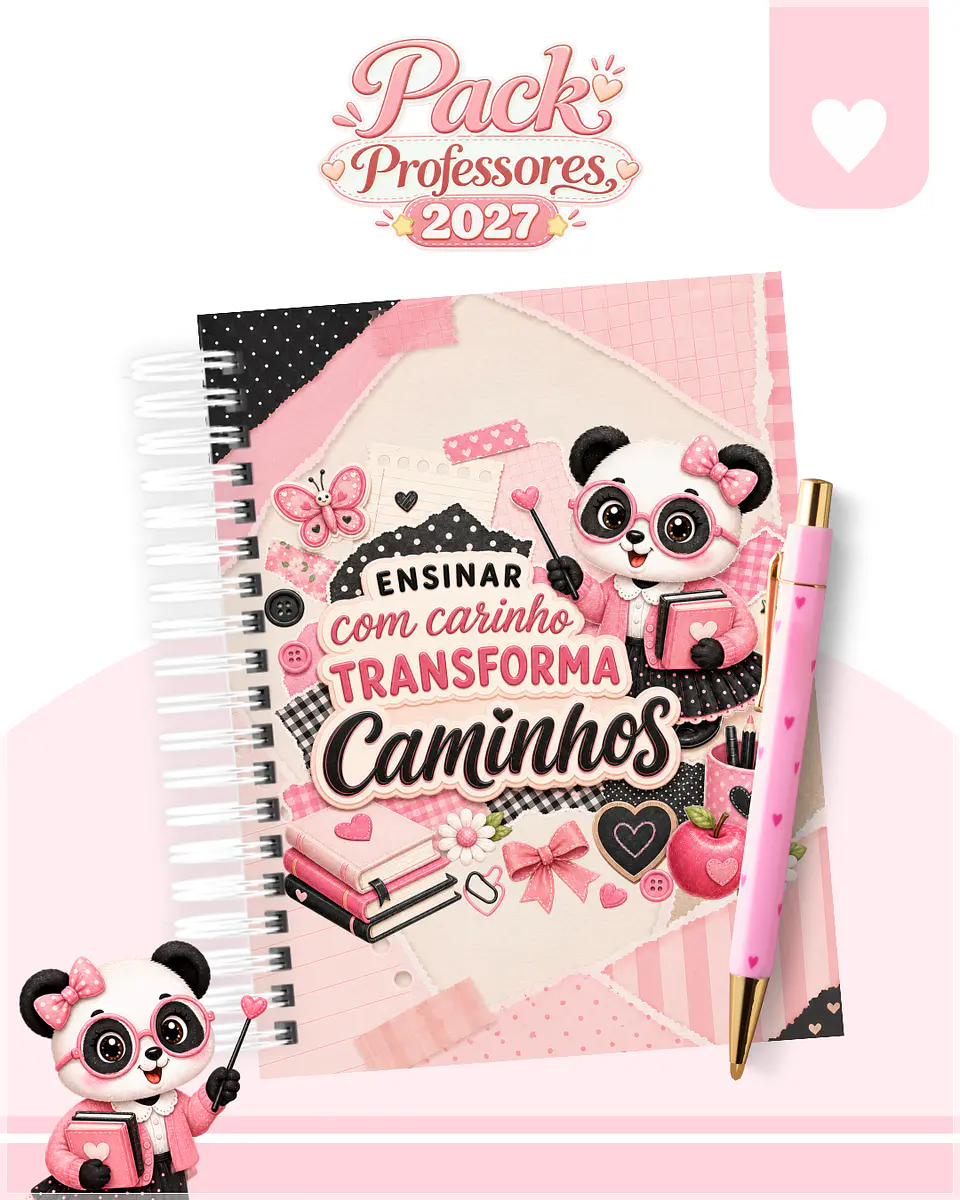Encadernação - Professores Pandinha (Agenda, Bloco, Caderno A5 e Planner) 1