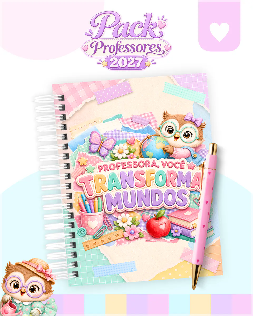 Encadernação - Professores Corujinha(Agenda, Bloco, Caderno A5 e Planner) 1
