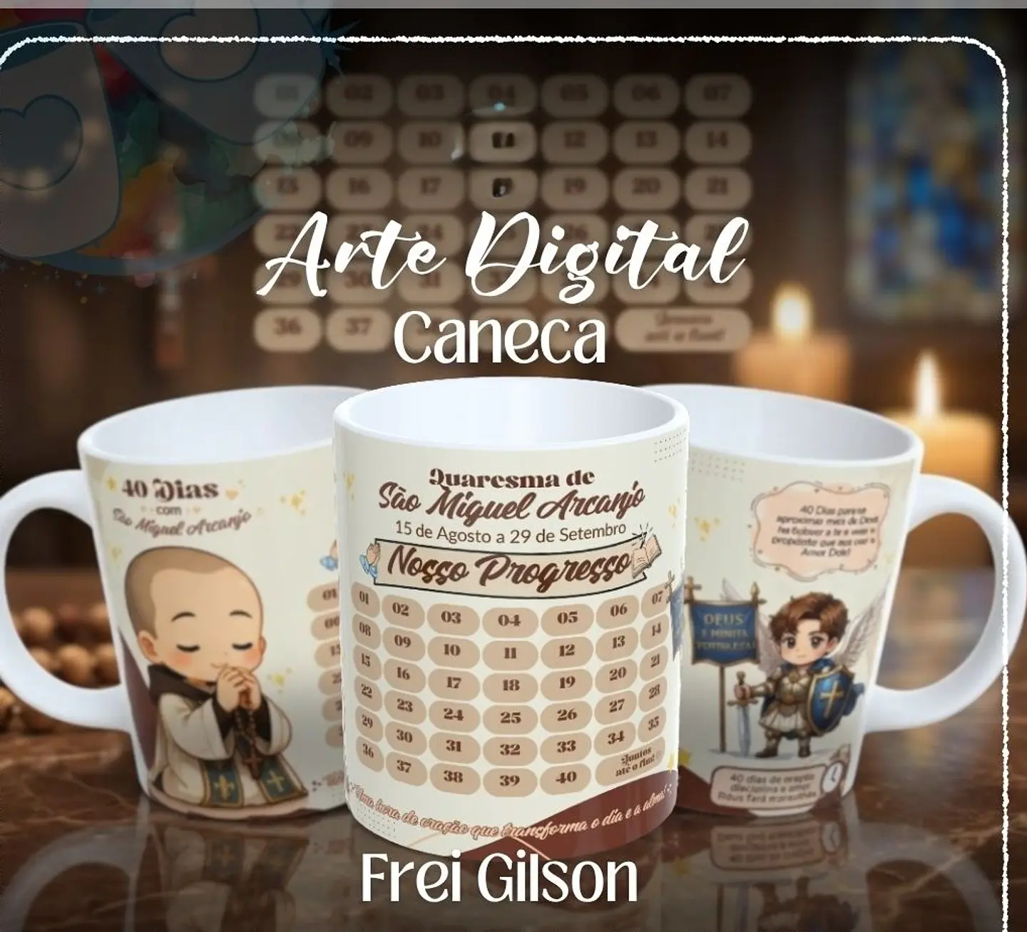 Sublimação - Caneca Calendário Quaresma 1