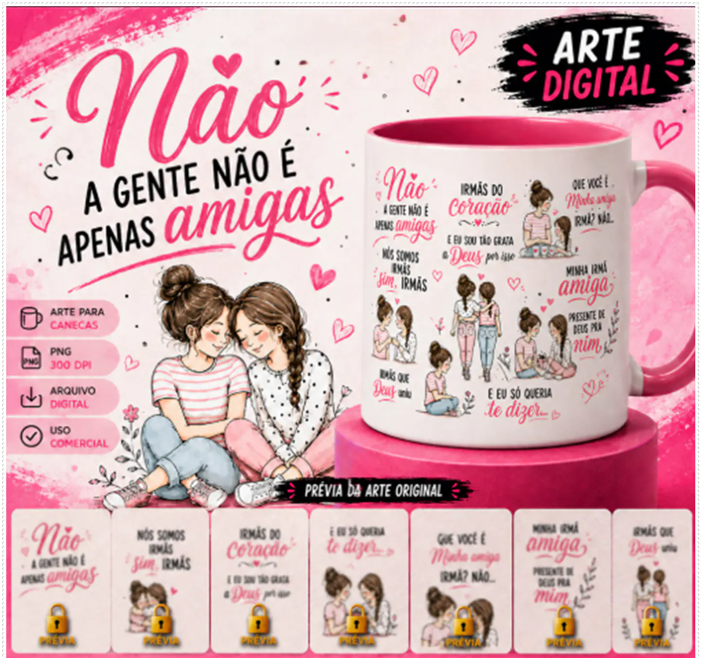 Sublimação - Caneca Pra Sempre Amigas 1