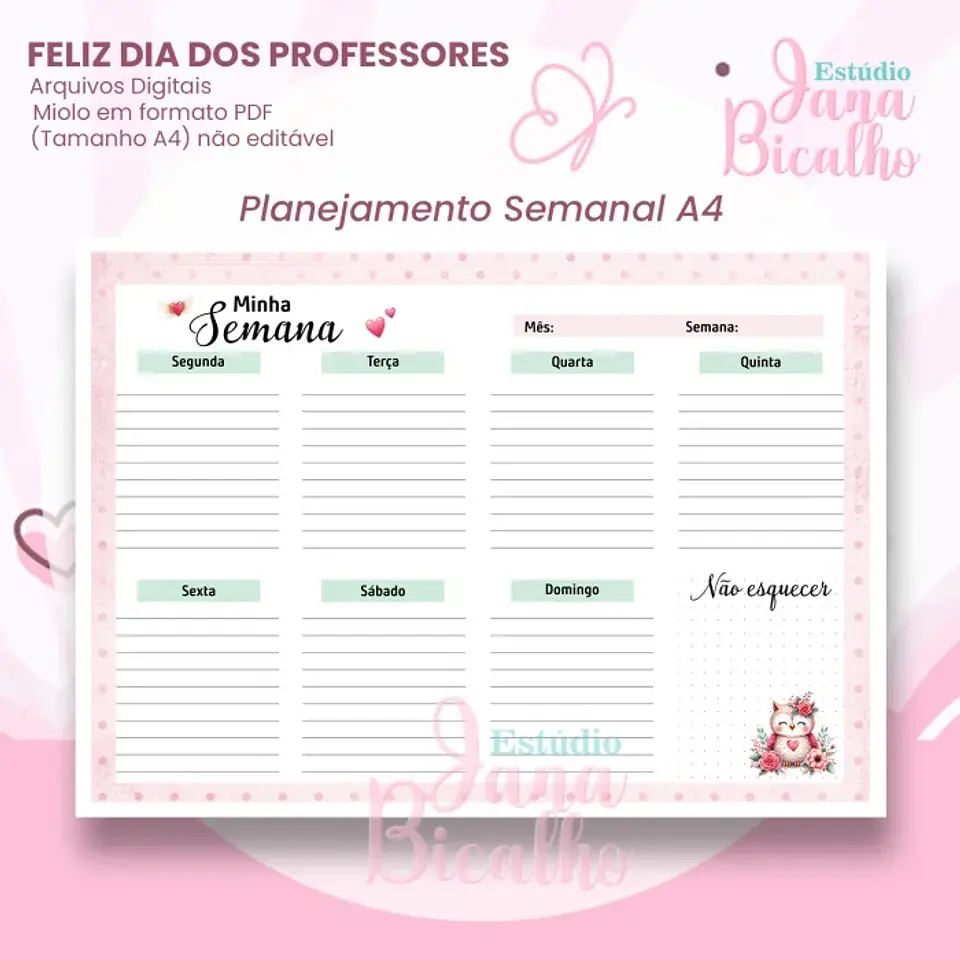 Encadernação Combo Planejamento Semanal A4 Feliz . Dia dos Professores 3 1