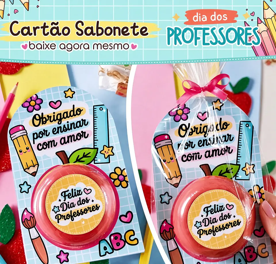 Arquivo de Corte Cartão Sabonete Dia dos Professores 8 1