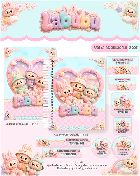 Encadernação - Coleção Escolar 1.0 Labubu